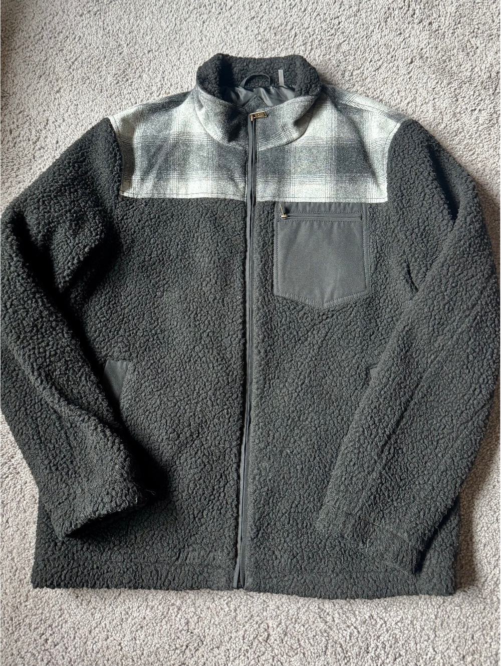 Pendleton Men's Livingston Fleece Jacket with Plaid Yoke